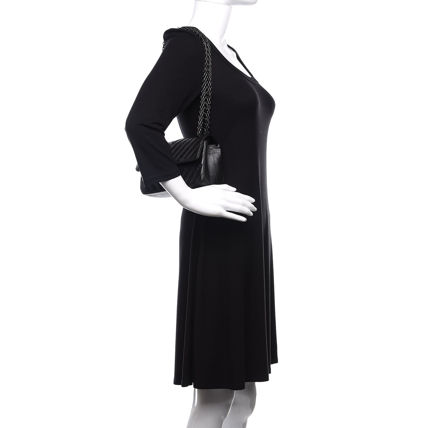 Chanel Aged Calfskin Chevron Quilted 2.55 Reissue Mini Flap So Black 2 of 11