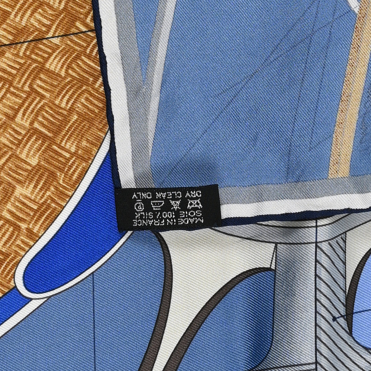 Hermes Silk Printed Petit Duc Scarf 90 Blue 3 of 3