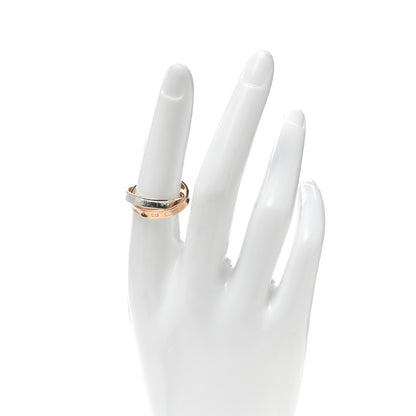 Tiffany Sterling Silver 18K Rose Gold 1837 Interlocking Circles Ring 53 6.5 2 of 4