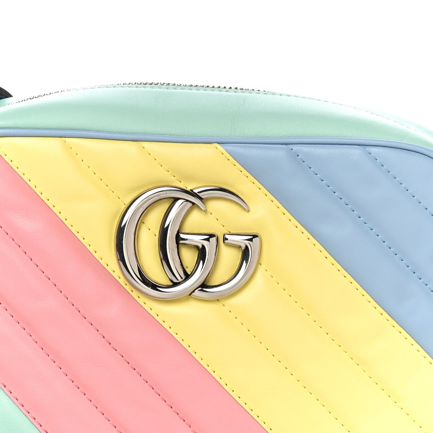 Calfskin Matelasse Diagonal Small GG Marmont Chain Shoulder Bag Multicolor Pastel