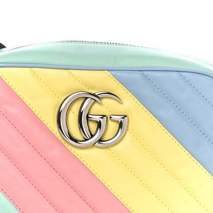 Gucci Calfskin Matelasse Diagonal Small GG Marmont Chain Shoulder Bag Multicolor Pastel 9 of 15