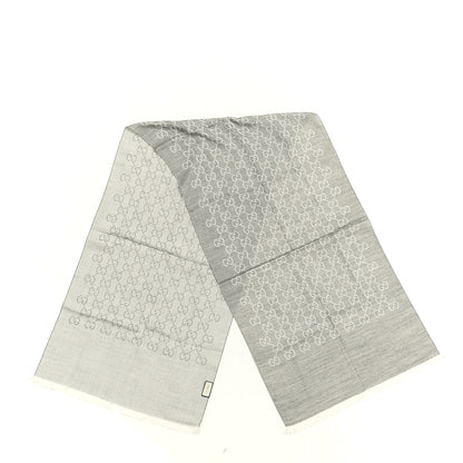 Gucci Wool Silk GG Monogram GGNat Scarf Lead 2 of 3