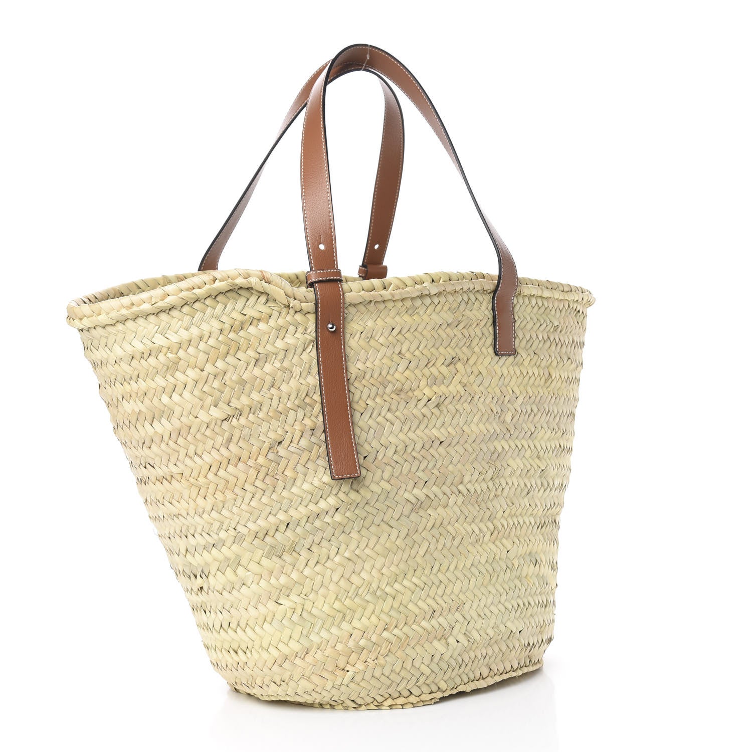 Loewe Raffia Basket Tote Bag Natural Tan 3 of 9