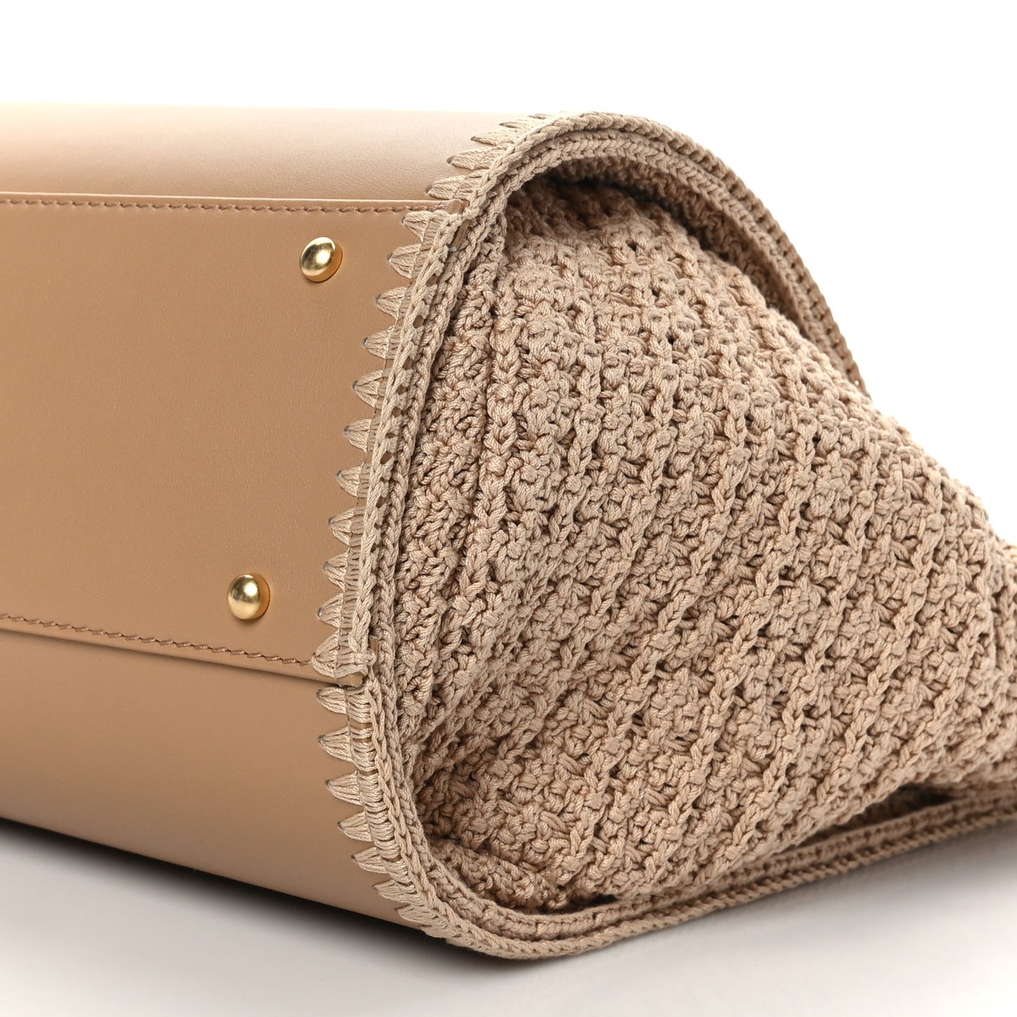 Calfskin Knit Medium Deauville Tote Beige