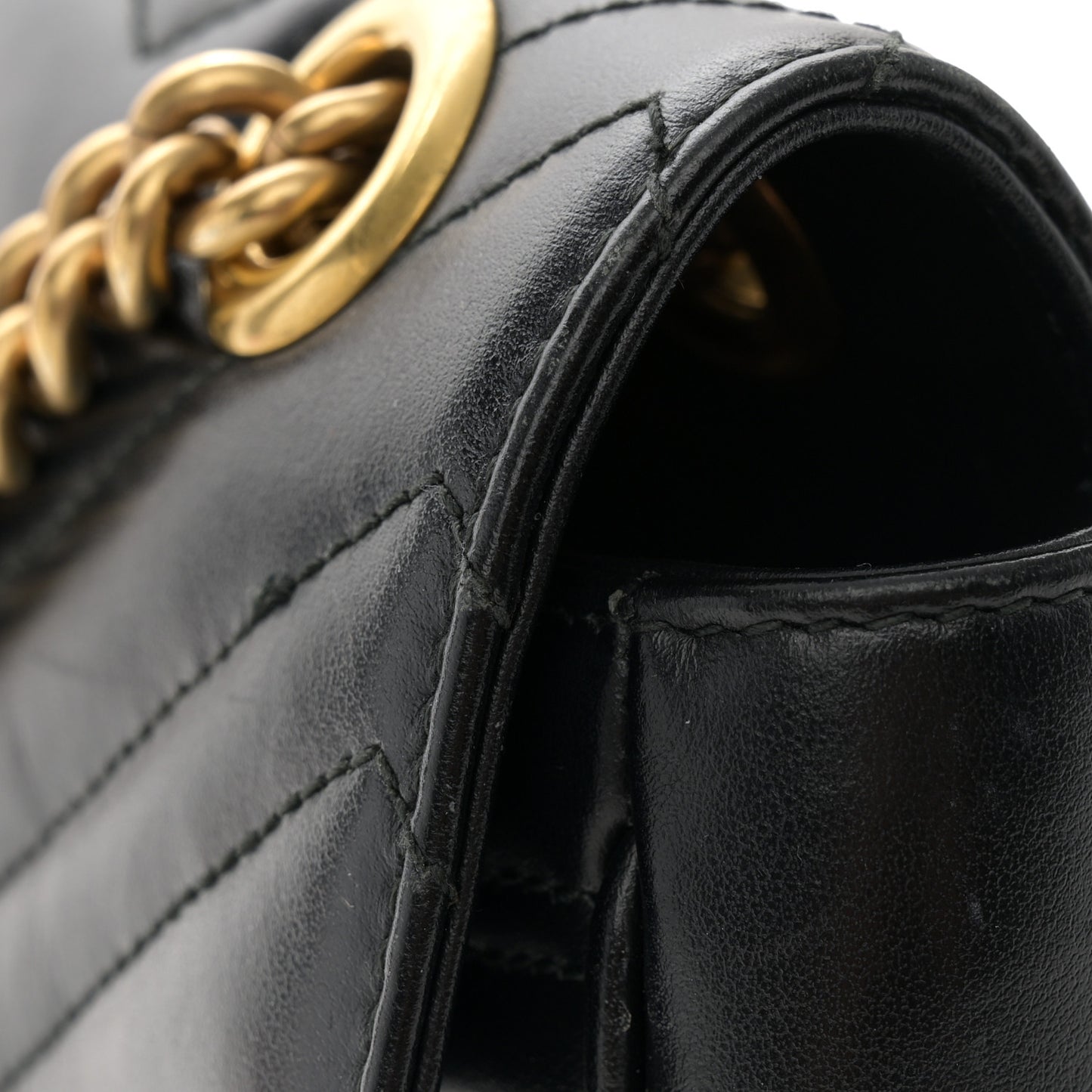 Calfskin Matelasse Small GG Marmont Shoulder Bag Black