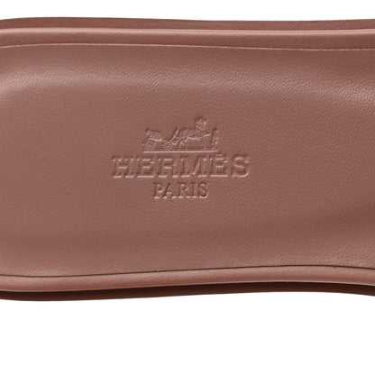 Hermes Box Calfskin Oran Sandals 39 Black Vieux Rose 7 of 8