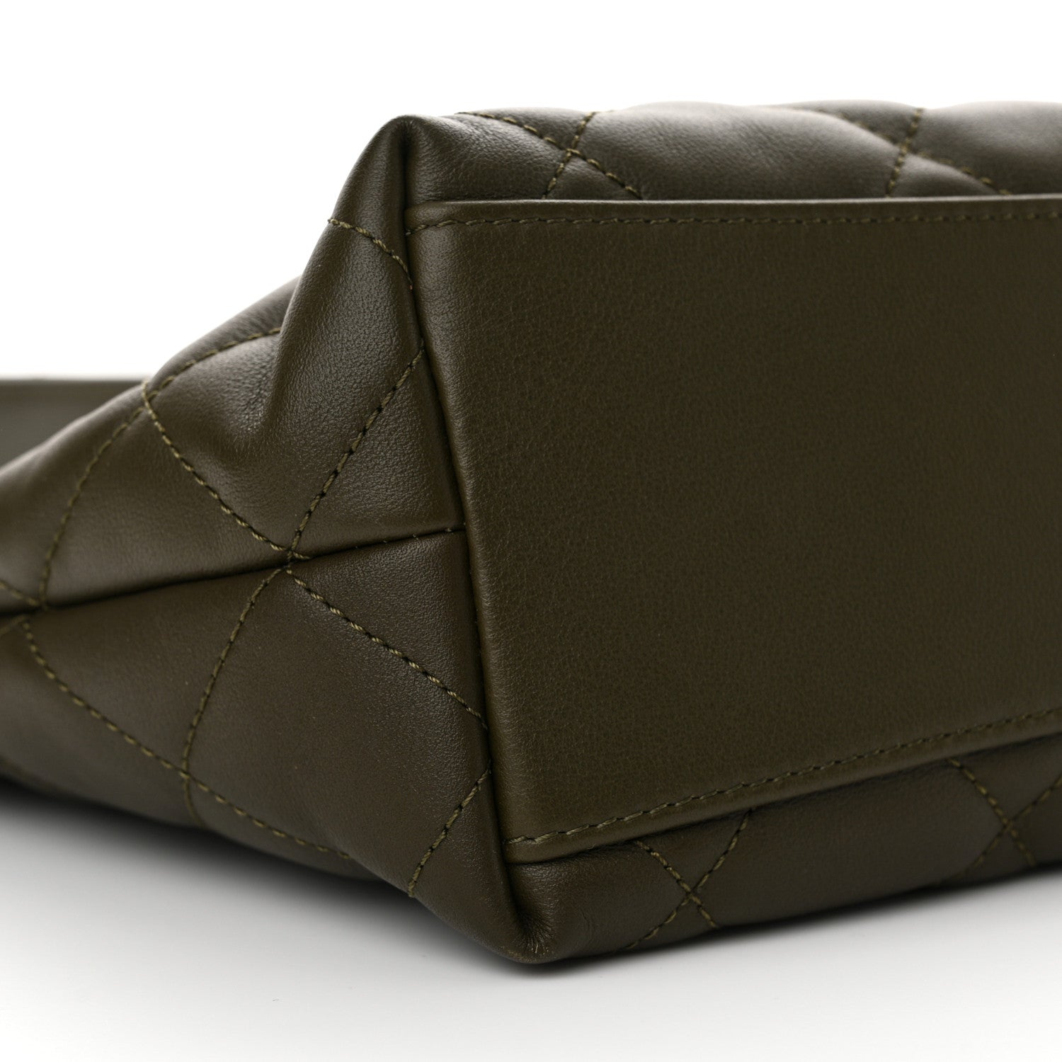 Chanel Calfskin Quilted Coco Mellow Hobo Khaki 9 of 12