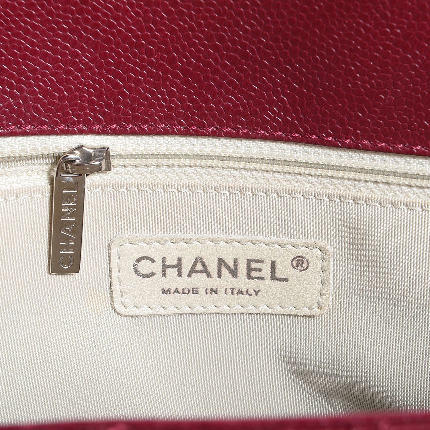 Chanel Caviar Grand Shopping Tote GST Dark Red 6 of 7