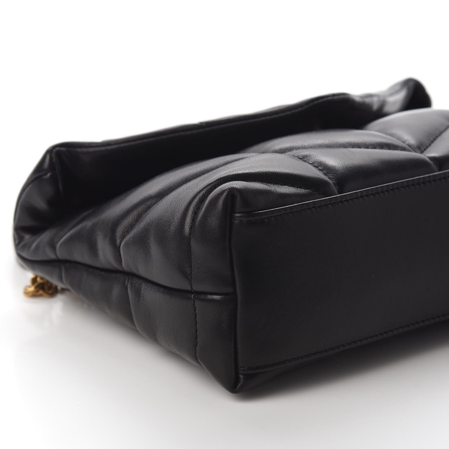 Saint Laurent Lambskin Quilted Toy Loulou Puffer Monogram Chain Satchel Black 6 of 7