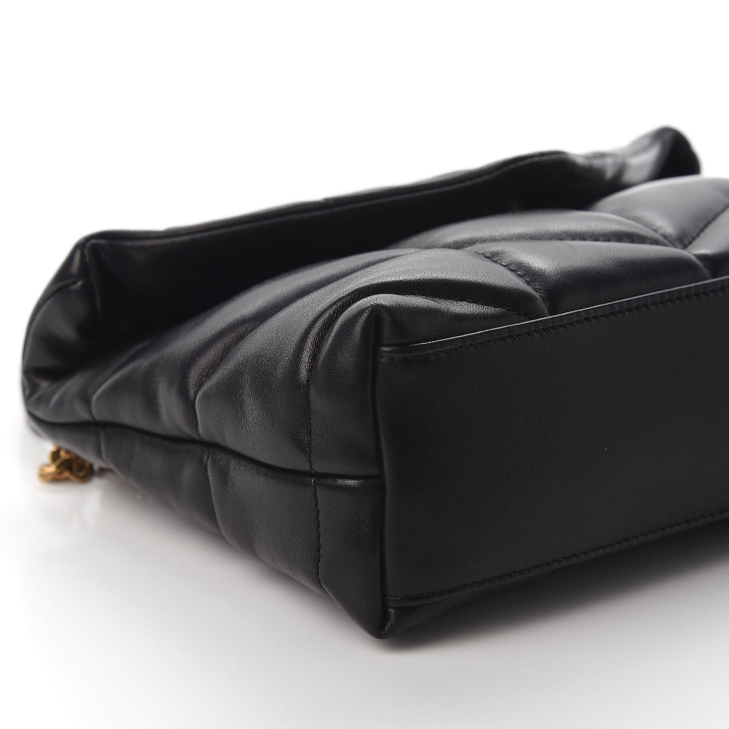 Lambskin Quilted Toy Loulou Puffer Monogram Chain Satchel Black