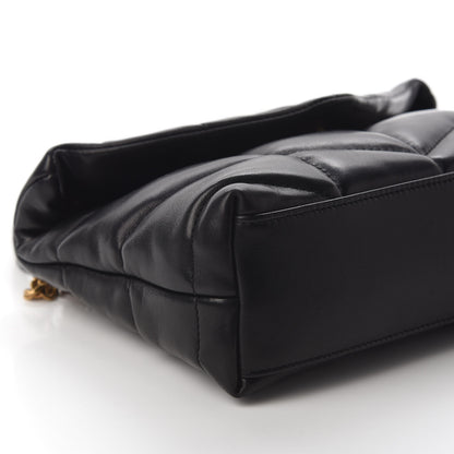 Saint Laurent Lambskin Quilted Toy Loulou Puffer Monogram Chain Satchel Black 6 of 7