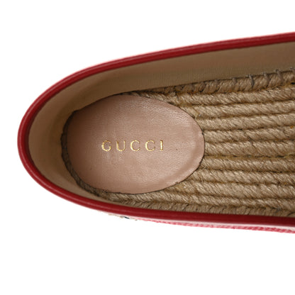Gucci Canvas Sylvie Stripe Logo Platform Espadrilles 39.5 Mystic White Hibiscus Red Maritime 7 of 13