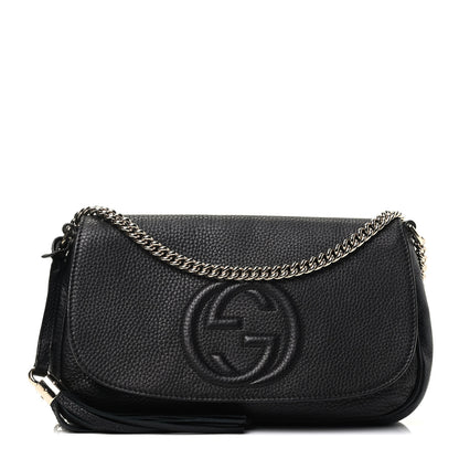 Gucci Pebbled Calfskin Medium Soho Flap Crossbody Black 1 of 8