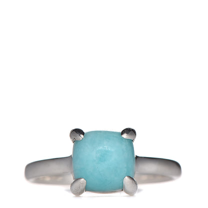 Tiffany Sterling Silver Amazonite Paloma's Sugar Stacks Ring 49 5 1 of 6