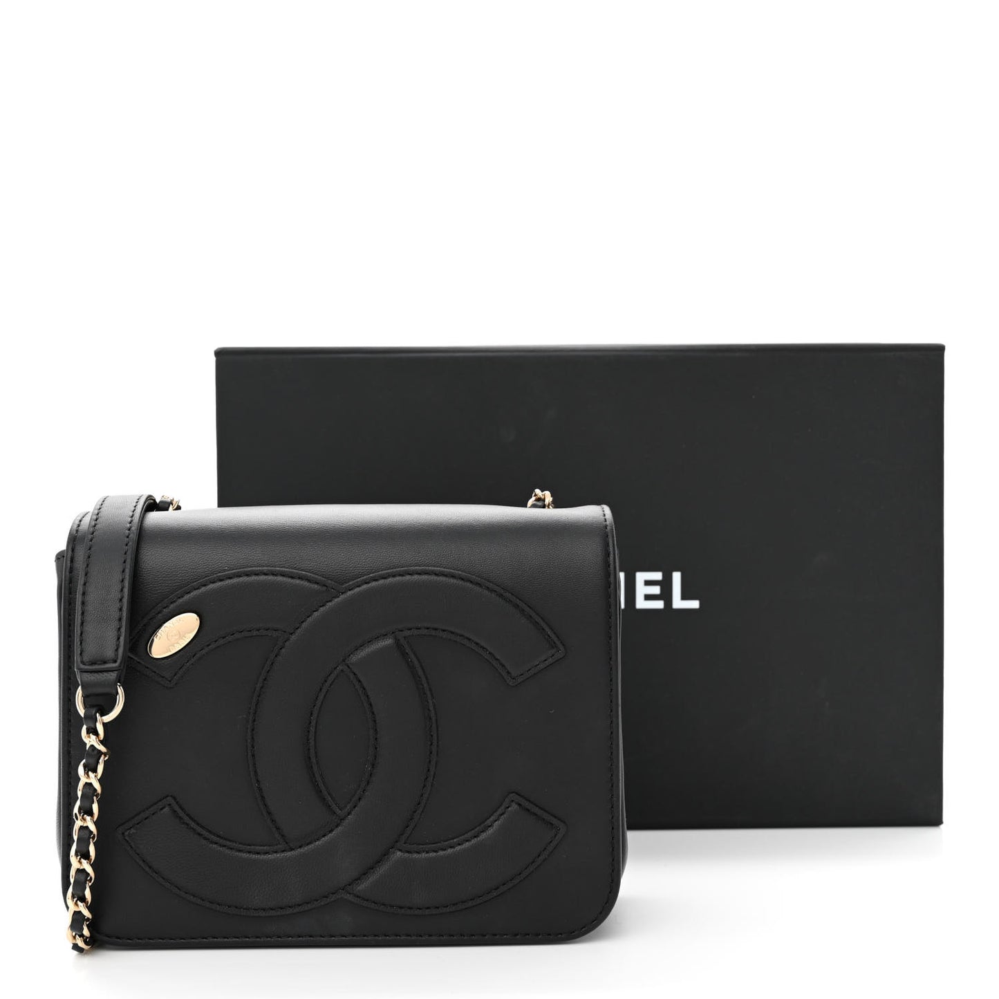 Lambskin CC Mania Flap Bag Black