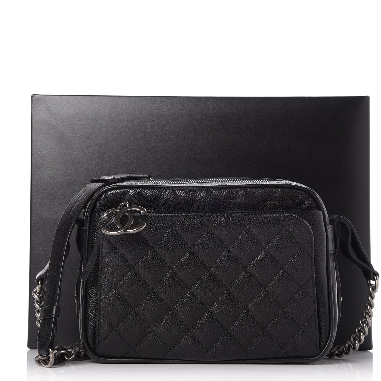 Chanel Caviar Quilted Medium Business Trip Camera Bag Black 8 of 8
