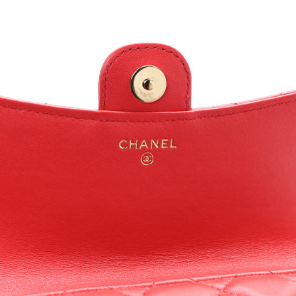 Chanel Lambskin Quilted Flap Phone Holder With Chain Red 6 of 9