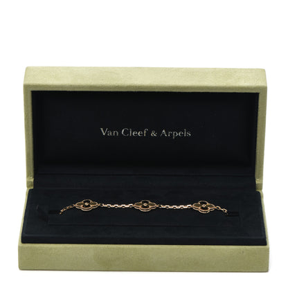 Van Cleef & Arpels 18K Yellow Gold 5 Motifs Guilloche Vintage Alhambra Bracelet 8 of 8
