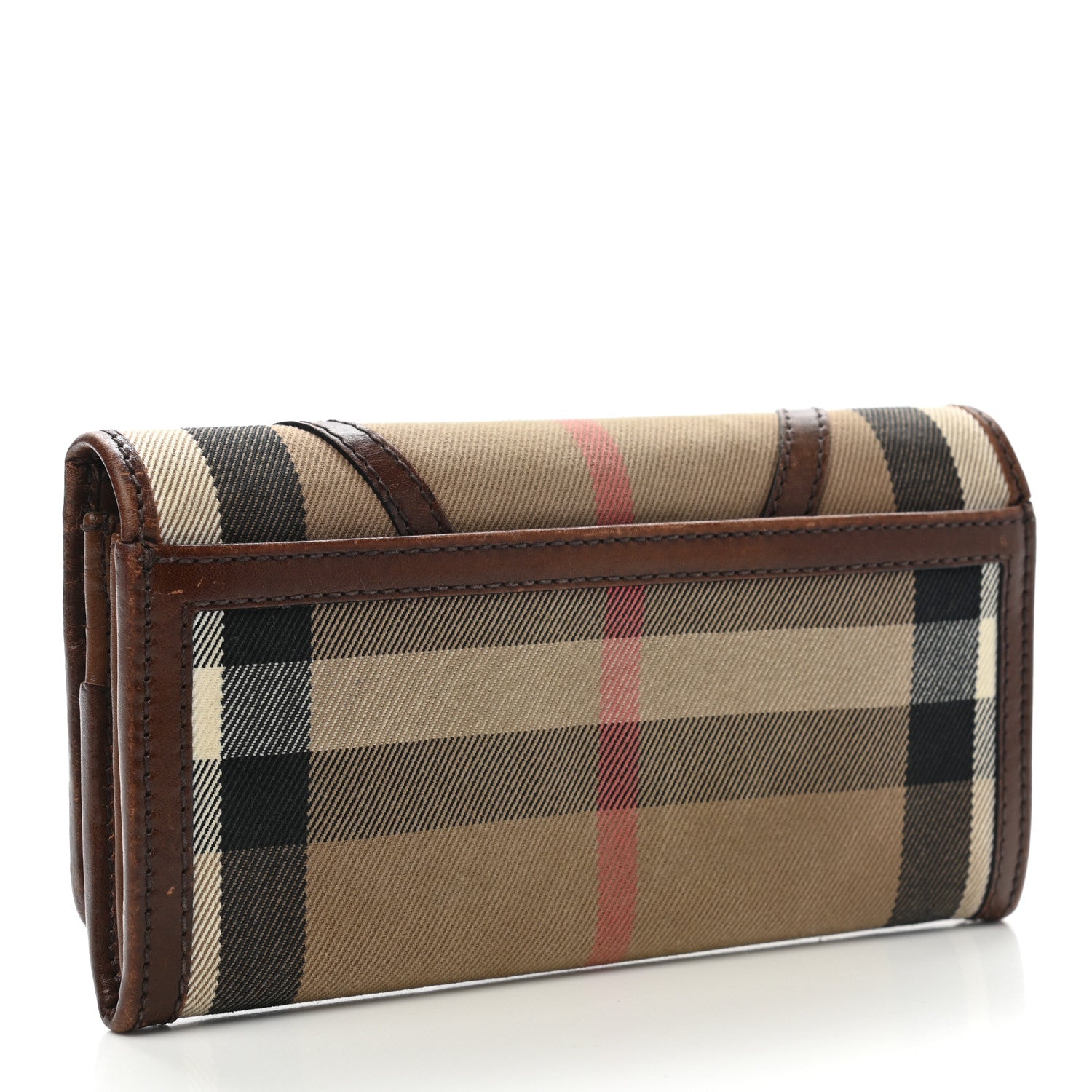 Burberry House Check Bridle Calfskin Penrose Continental Wallet Dark Tan 3 of 8