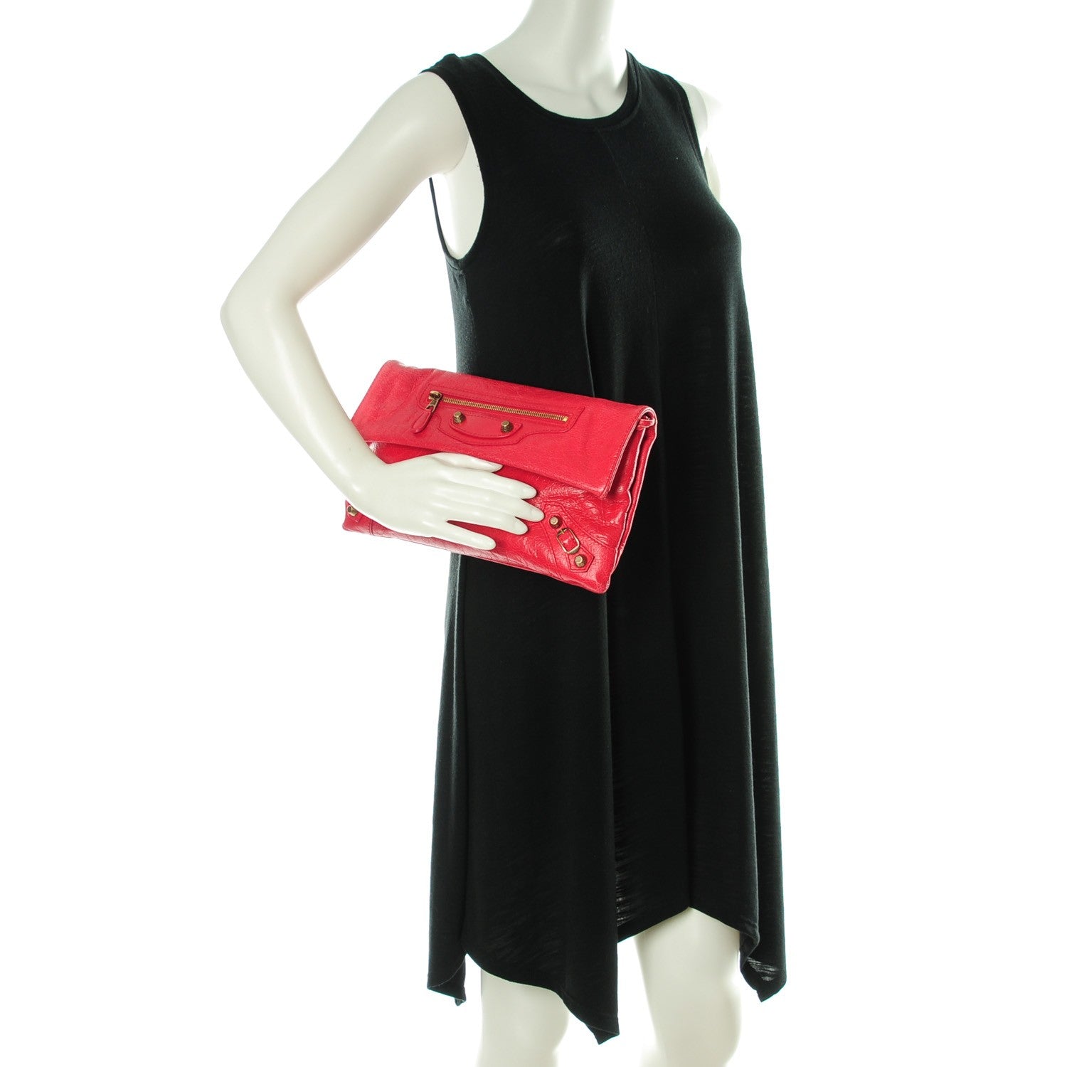 Balenciaga Agneau Giant 12 Rose Gold Hardware Envelope Clutch Rose Thulian 2 of 7