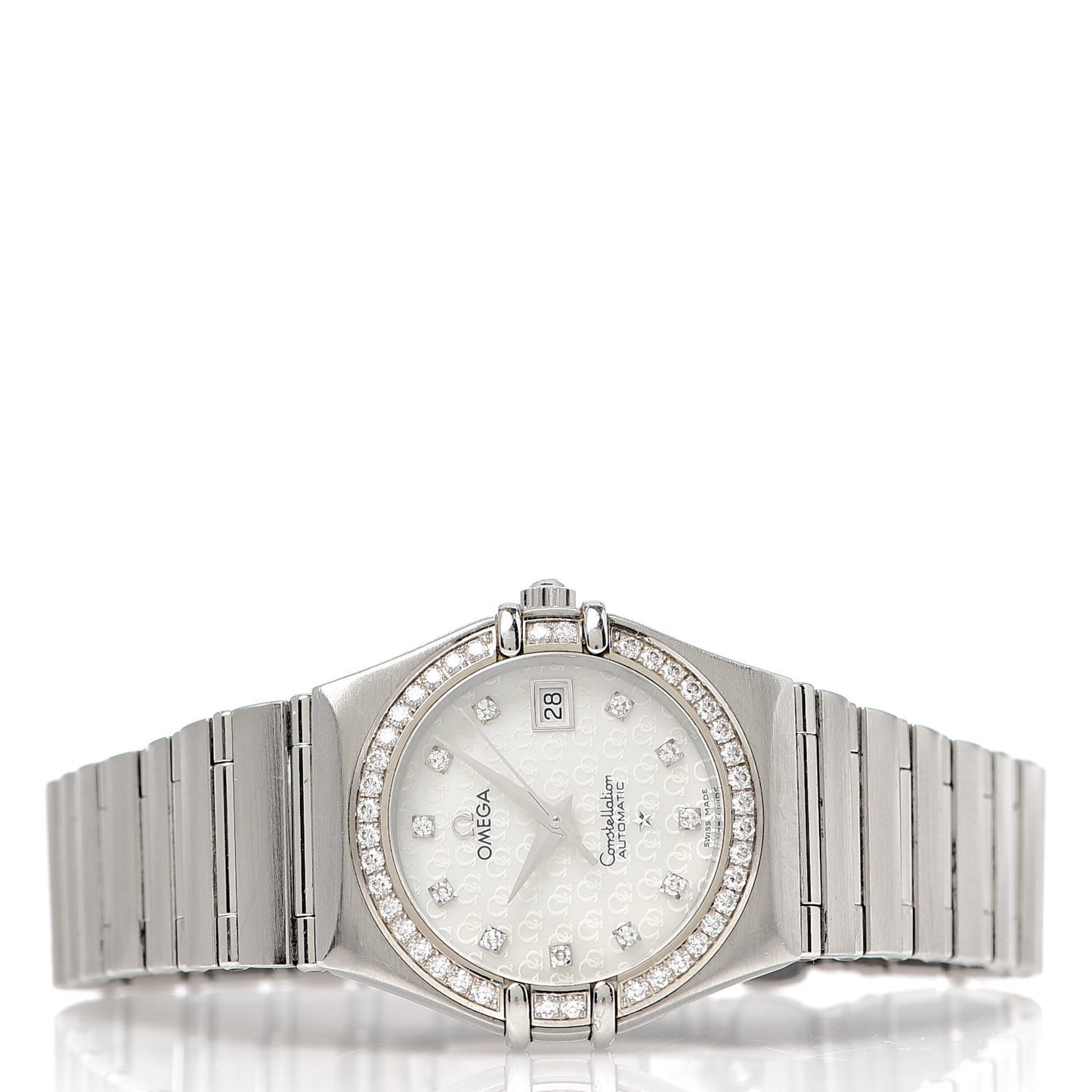 Stainless Steel Diamond Bezel Mother of Pearl 25mm Constellation Quartz Watch 1498.75.00