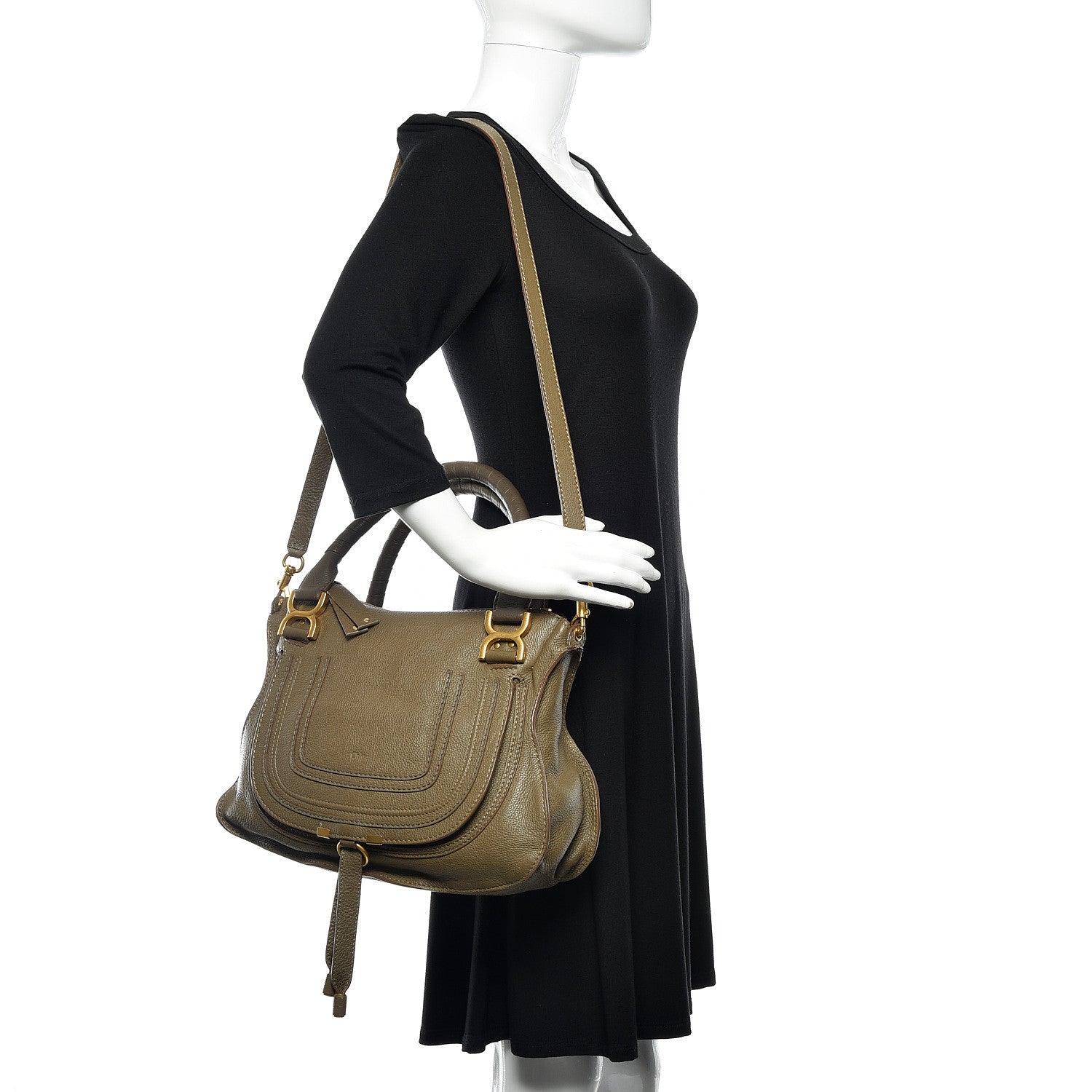 Chloe Calfskin Medium Marcie Satchel Anchor Grey 2 of 14