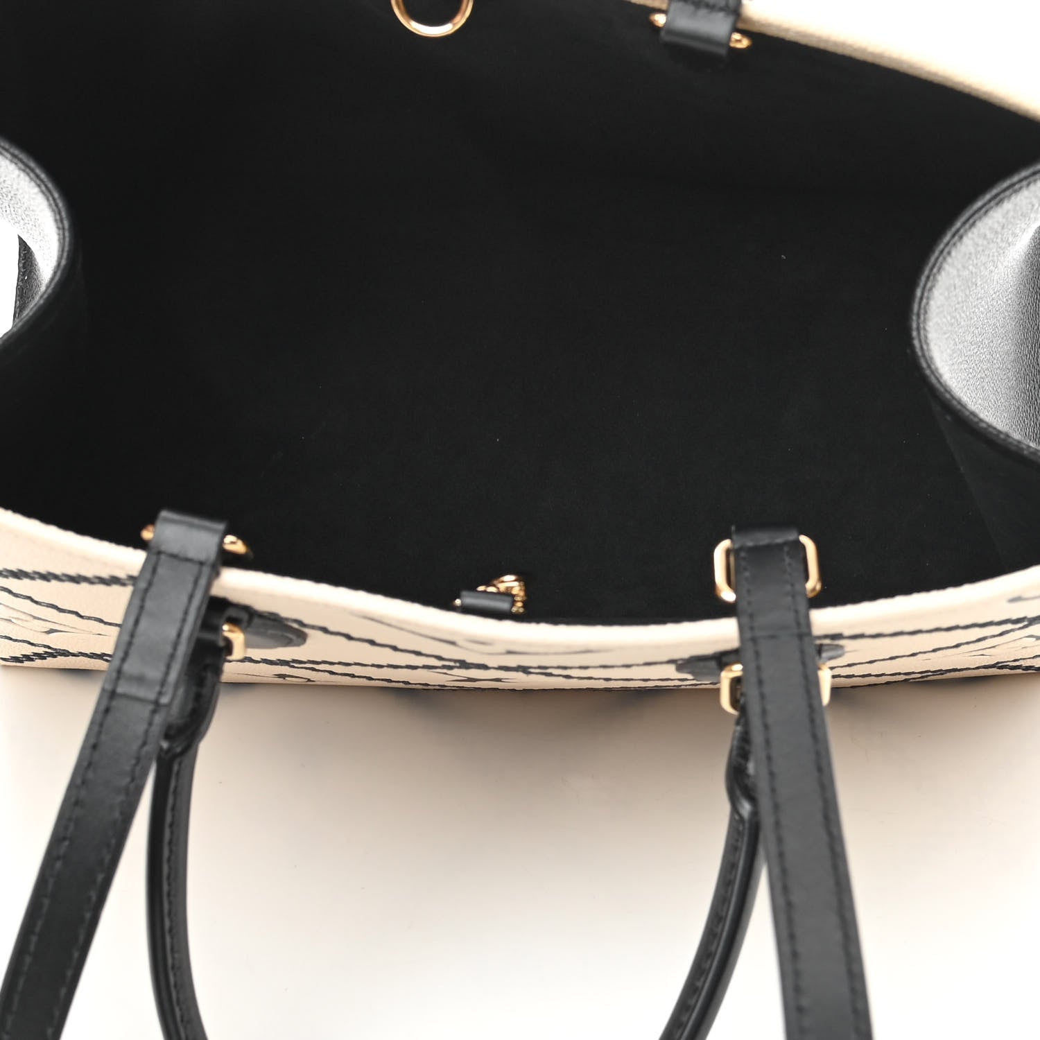 Louis Vuitton Empreinte Monogram Giant Broderies Onthego MM Cream Black 5 of 12