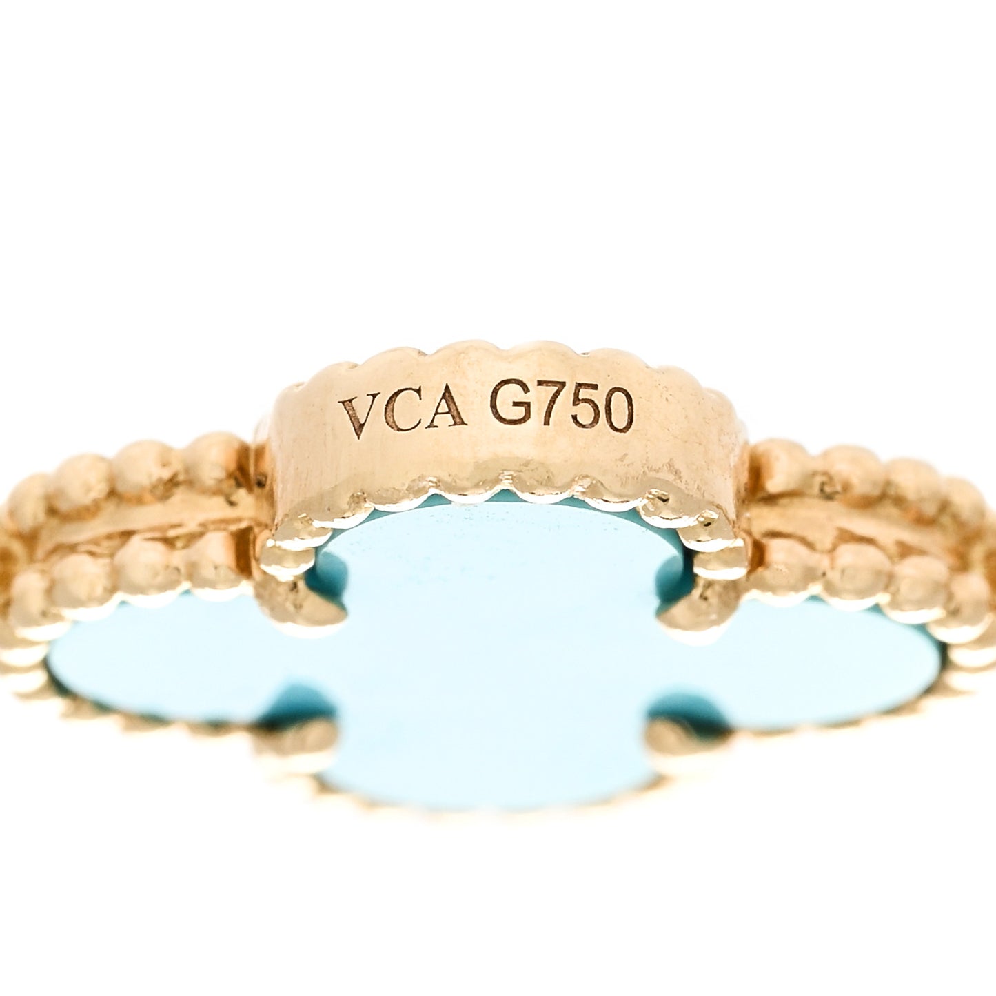 18K Yellow Gold Turquoise 10 Motifs Vintage Alhambra Necklace