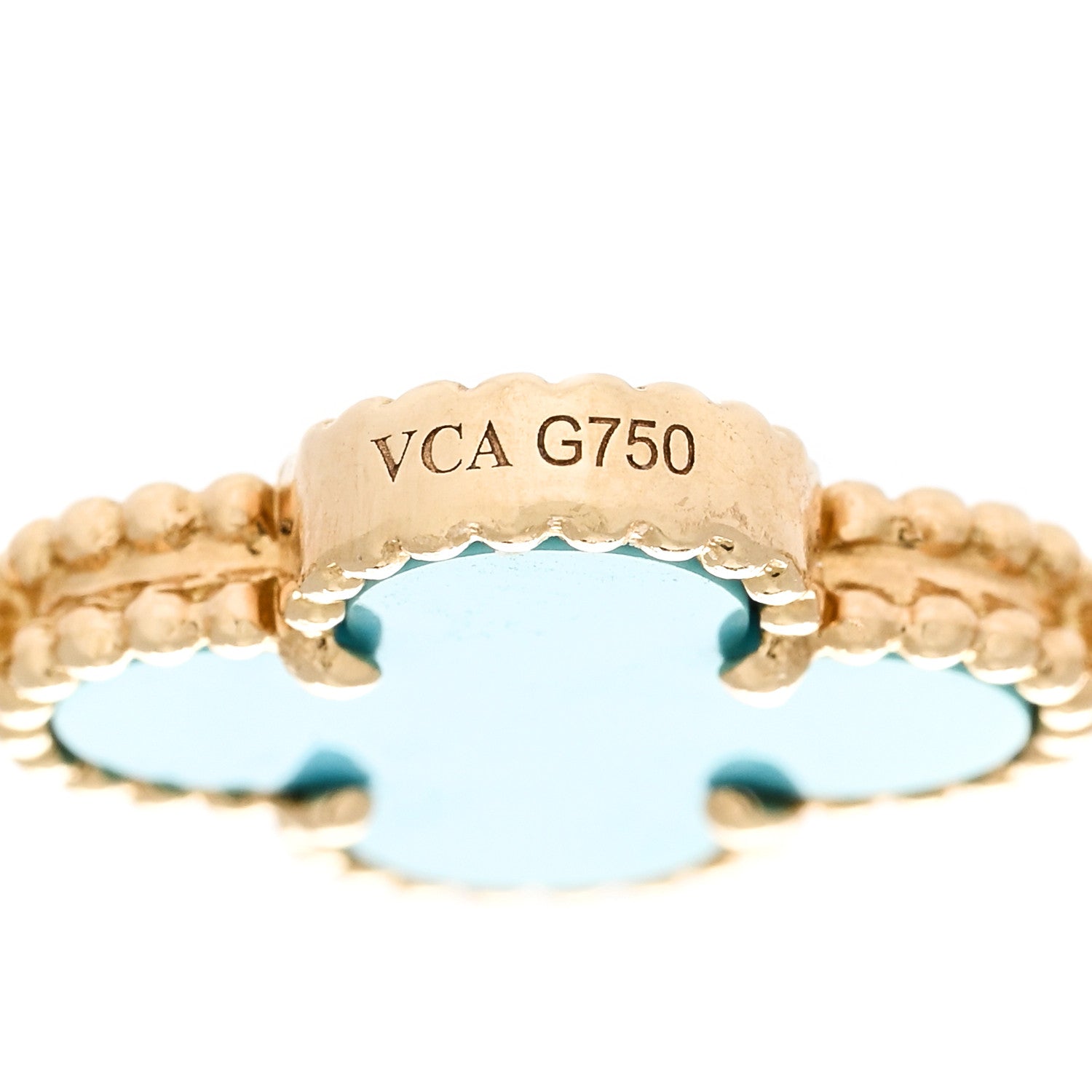 Van Cleef & Arpels 18K Yellow Gold Turquoise 10 Motifs Vintage Alhambra Necklace 4 of 5