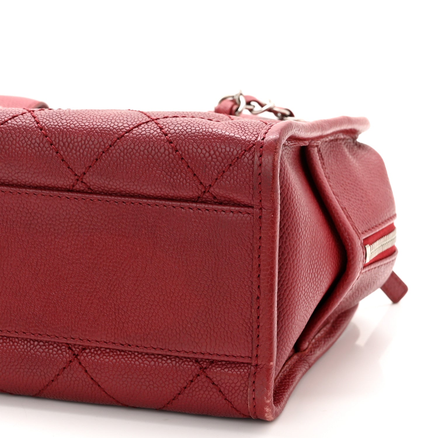 Chanel Caviar Quilted Small Deauville Bowling Bag Red 10 of 10