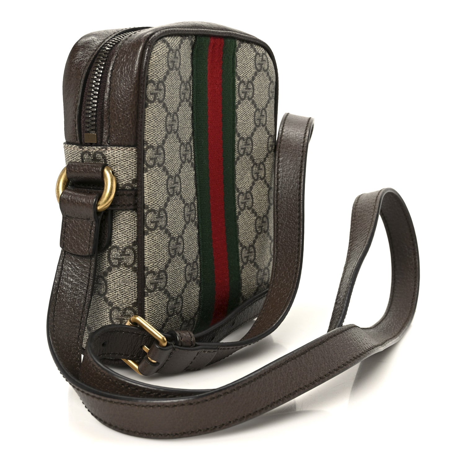 Gucci GG Supreme Monogram Web Mini Ophidia Messenger Brown 3 of 10