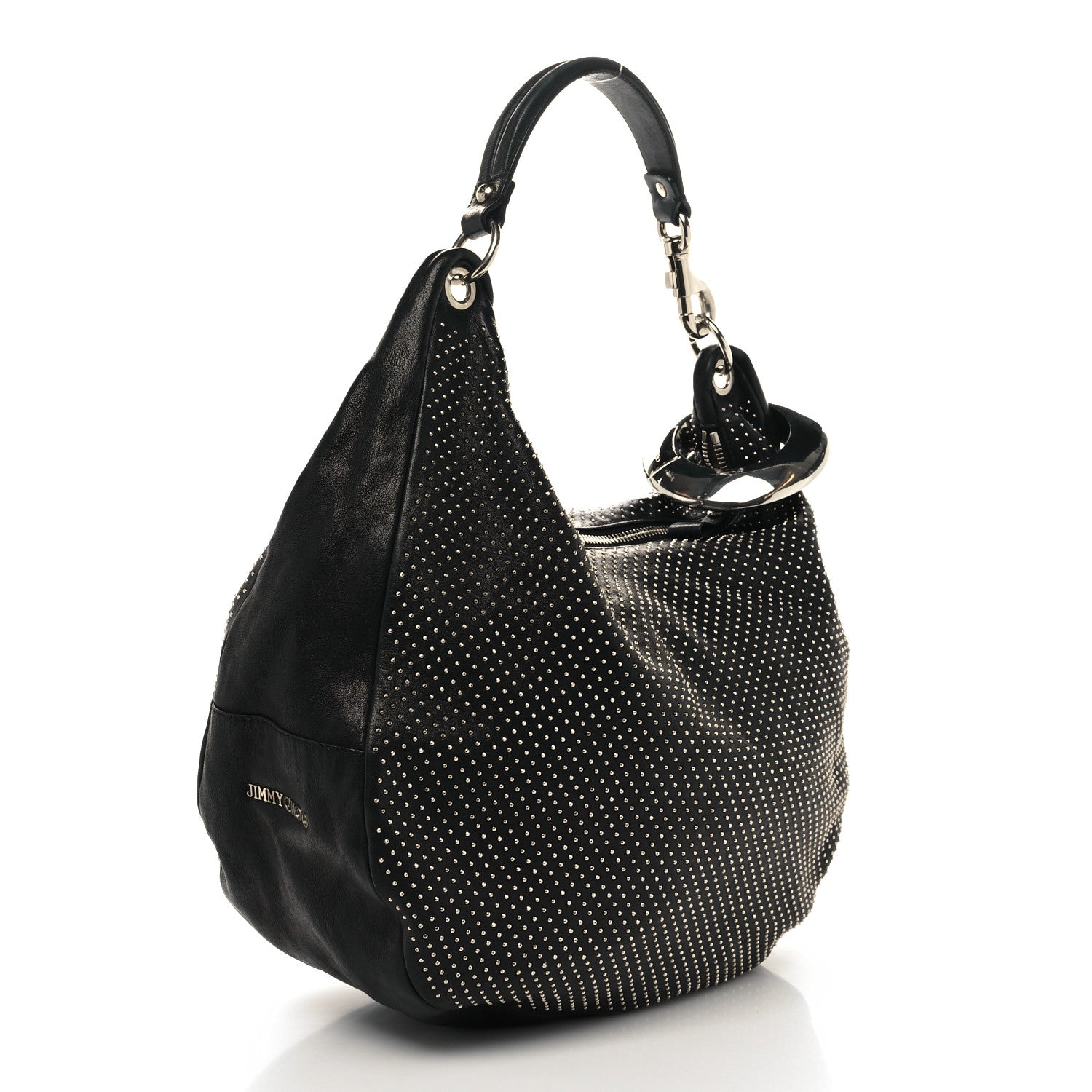 Jimmy Choo Deerskin Studded Solar Hobo Black 3 of 11