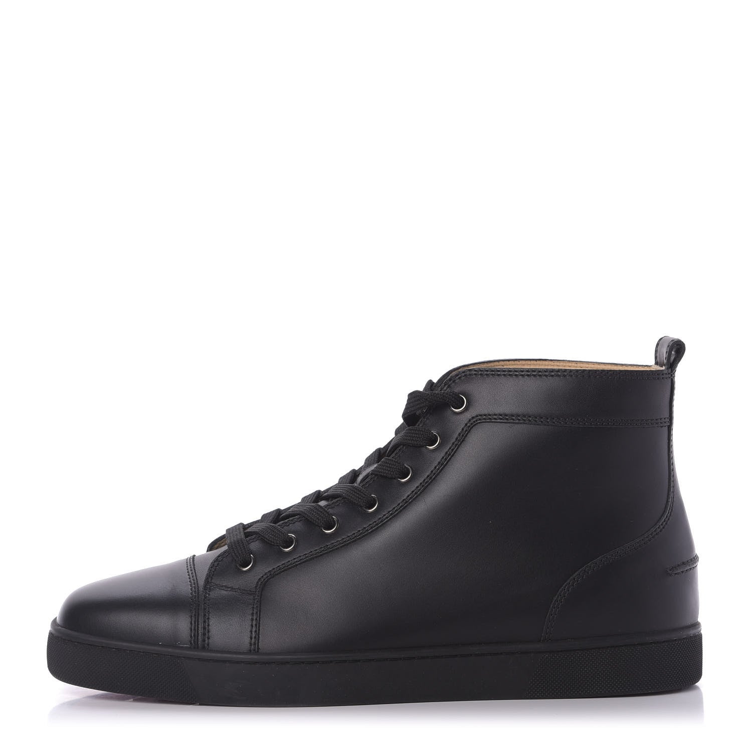 Christian Louboutin Calfskin Mens Louis High Top Sneakers 46 Black 1 of 9