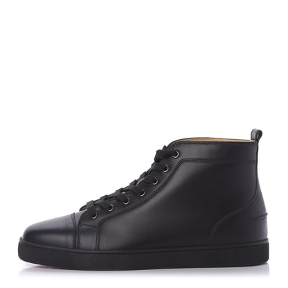 Christian Louboutin Calfskin Mens Louis High Top Sneakers 46 Black 1 of 9