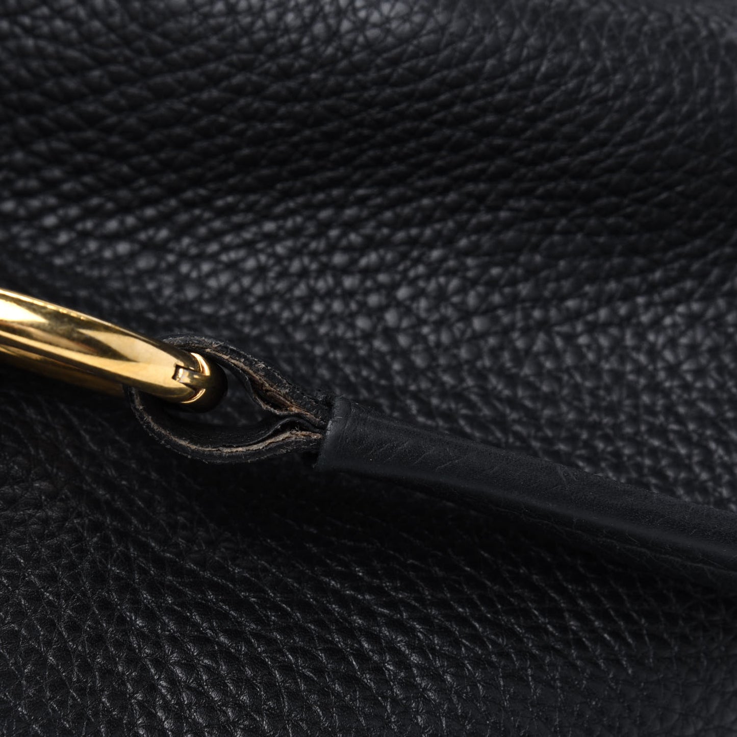 Pebbled Calfskin Medium Twill Tote Black
