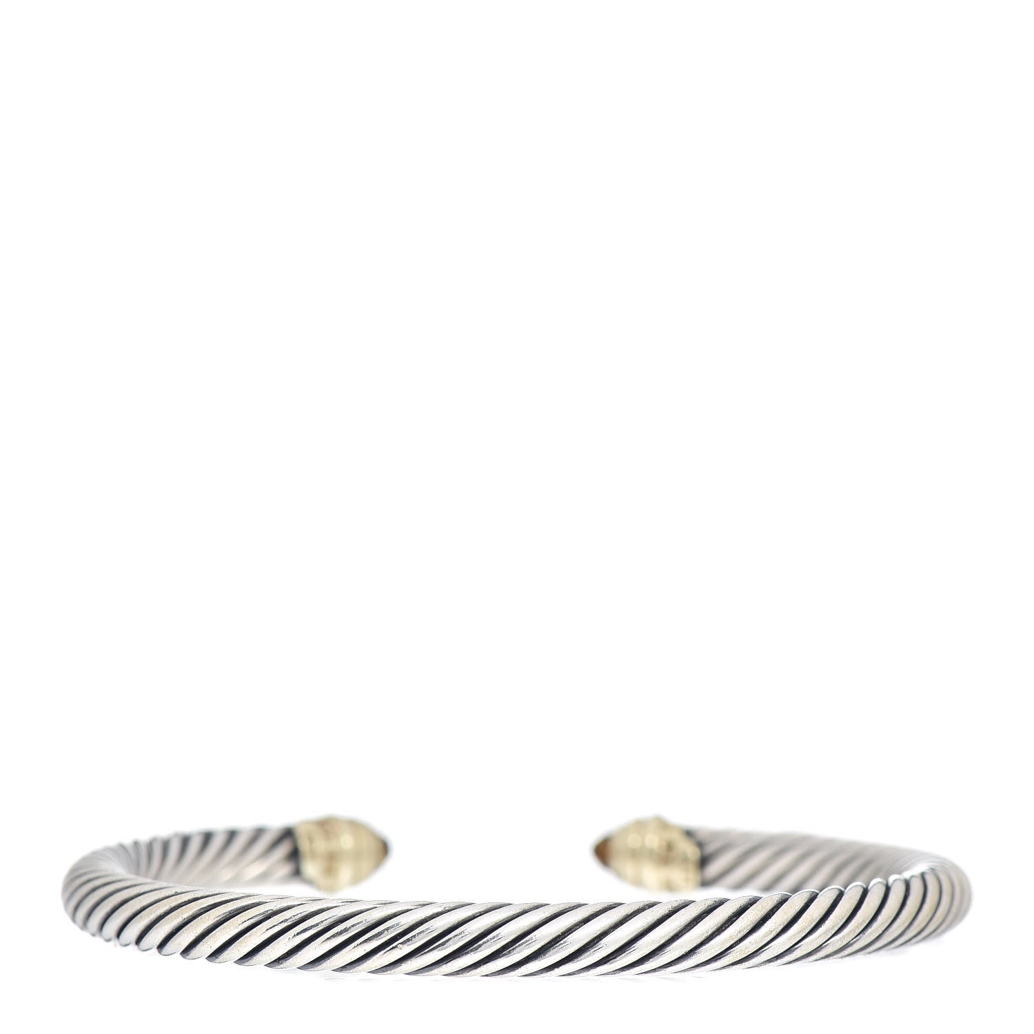 David Yurman Sterling Silver 18K Yellow Gold Citrine 4mm Cable Classics Bracelet 3 of 4