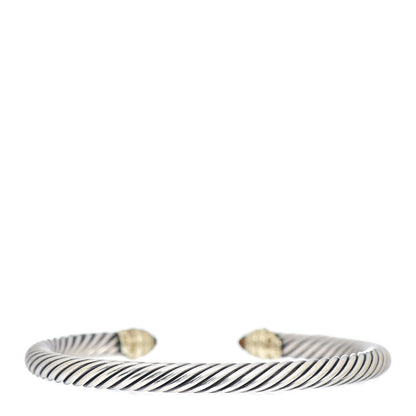 David Yurman Sterling Silver 18K Yellow Gold Citrine 4mm Cable Classics Bracelet 3 of 4