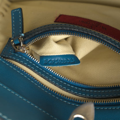 Valentino Garavani Vitello Small Rockstud Double Handle Tote Blue 7 of 17