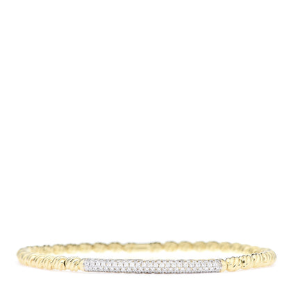 David Yurman 18K Yellow Gold Diamond Petite Pave Flex Bracelet 1 of 5