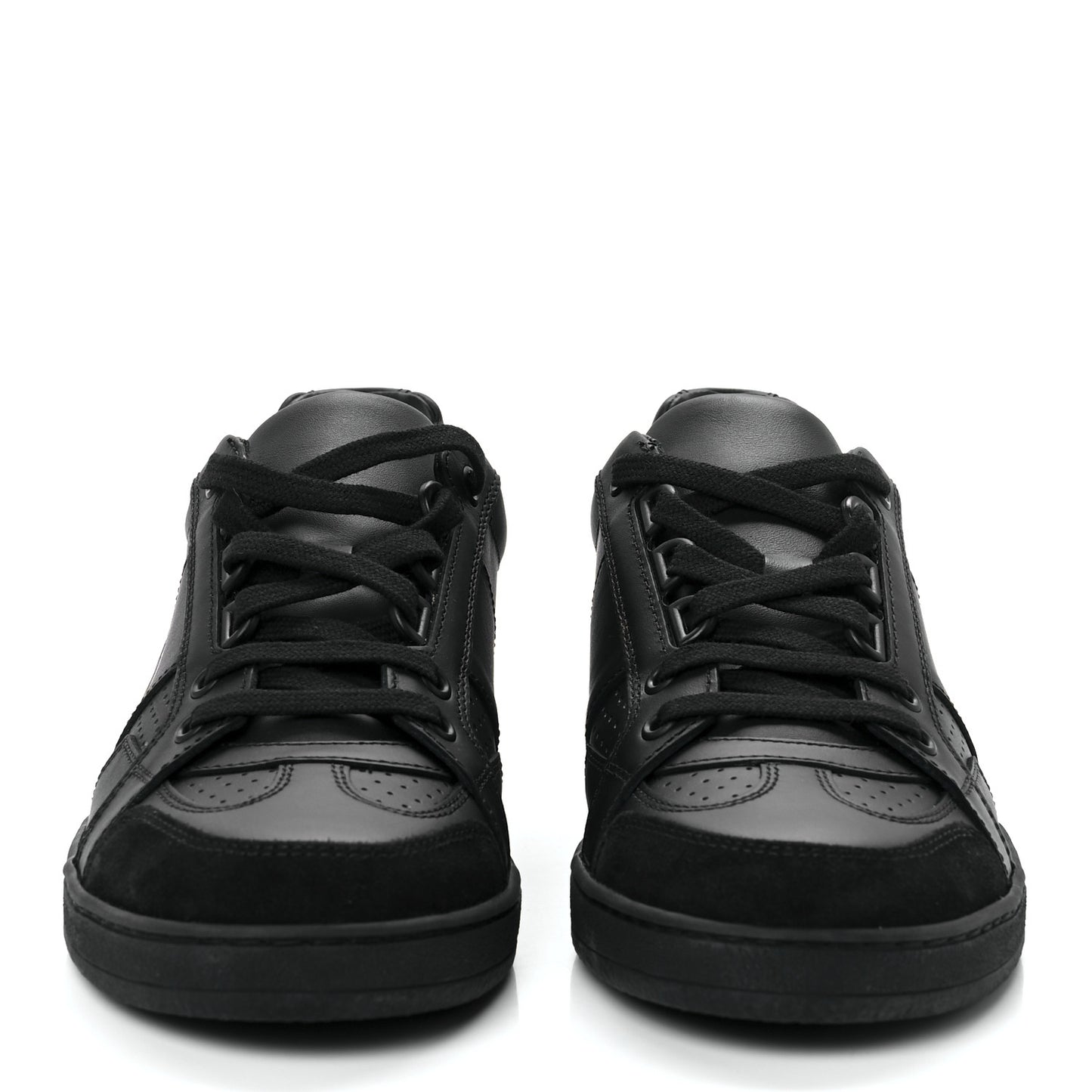 Calfskin Suede Logo Sneakers 35.5 Black