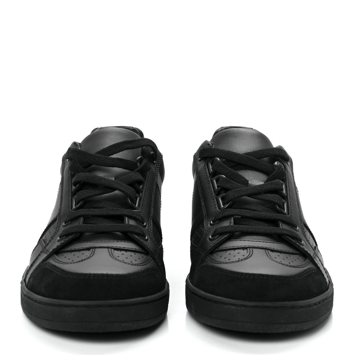 Christian Dior Calfskin Suede Logo Sneakers 35.5 Black 2 of 9
