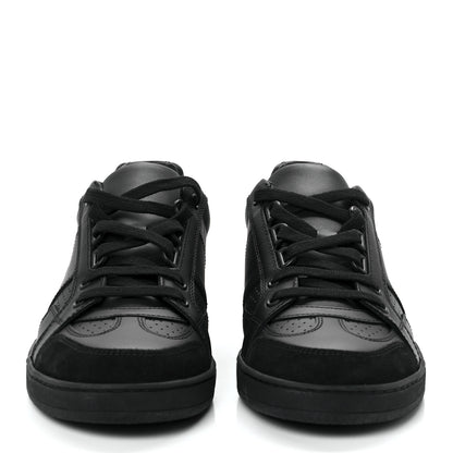 Christian Dior Calfskin Suede Logo Sneakers 35.5 Black 2 of 9