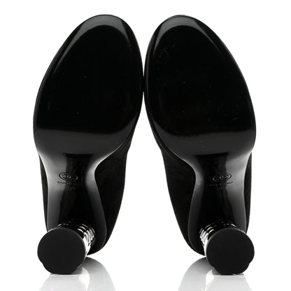 Chanel Suede Calfskin CC Pumps 39 Black 5 of 8