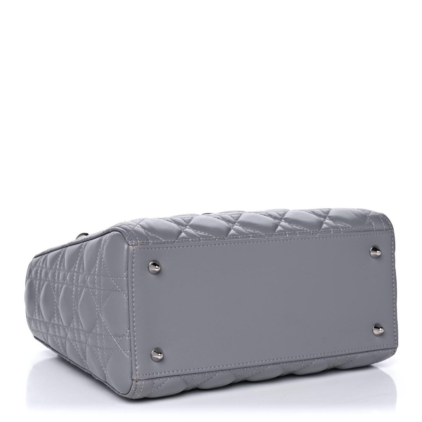 Lambskin Cannage Medium Lady Dior Crystal Strap Grey