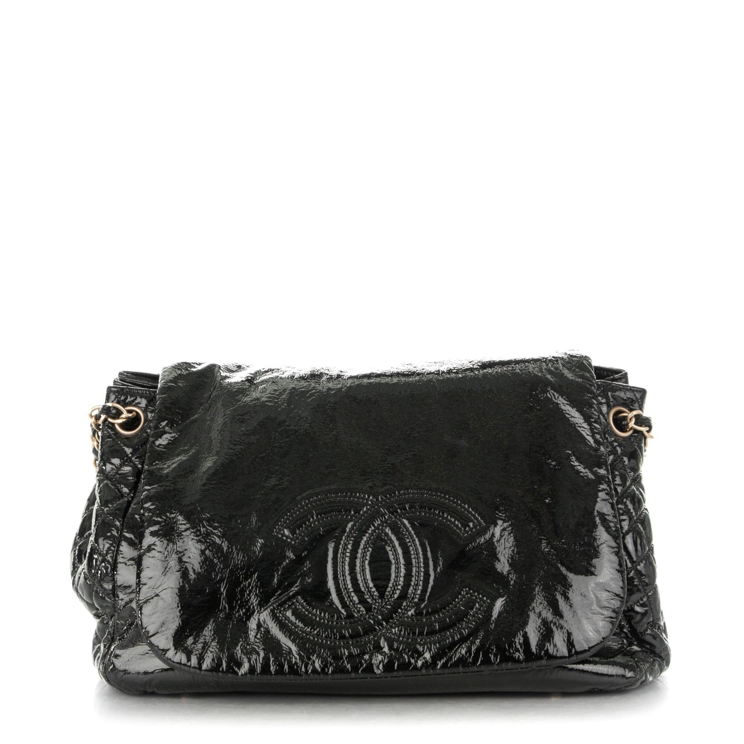 Chanel Vinyl XL Rock and Chain Flap Black 1 of 7