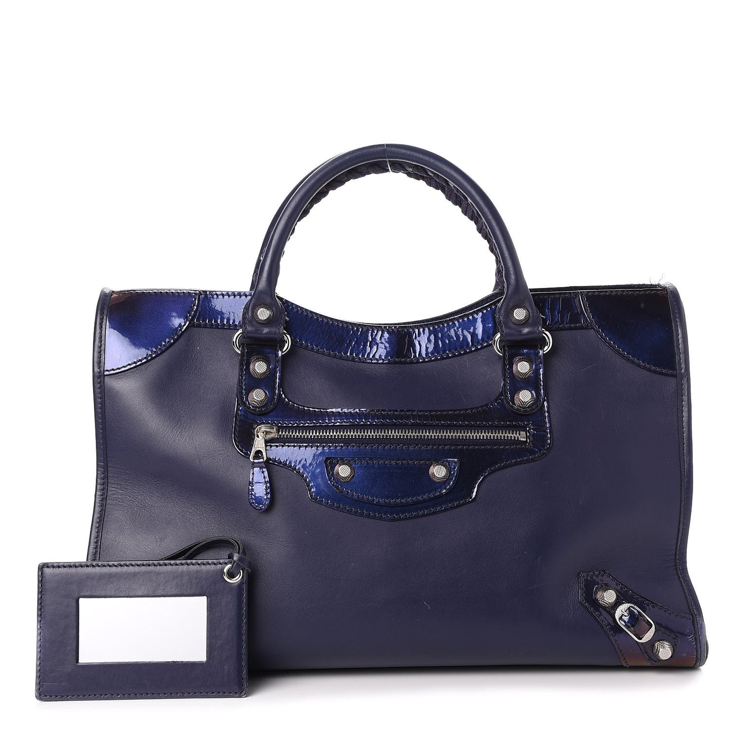 Smooth Calfskin Metallic Patent Giant 12 Silver Hardware City Ultraviolet