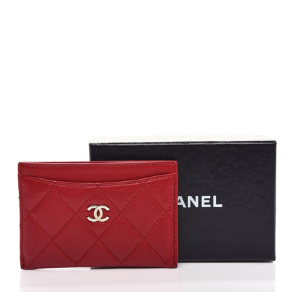Chanel Lambskin Quilted Card Holder Red 9 of 9