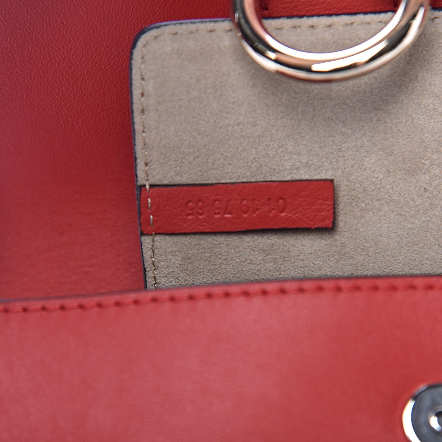 Suede Calfskin Mini Faye Shoulder Bag Plaid Red