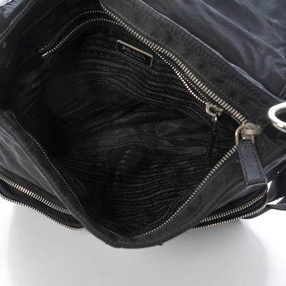 Prada Nylon Vela Front Pocket Messenger Bag Black 5 of 7