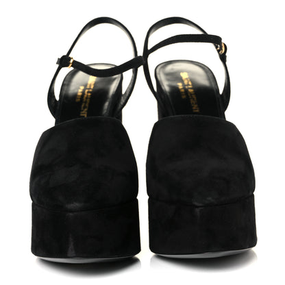 Saint Laurent Kid Scamosciato Kassia 95 Platform Pump 37.5 Black 2 of 9